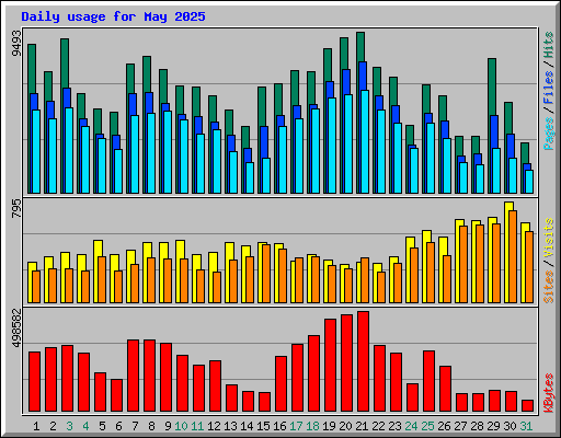 Daily usage for May 2025