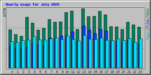 Hourly usage for July 2025