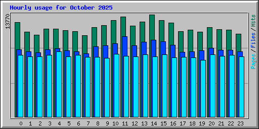 Hourly usage for October 2025