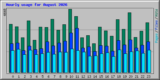 Hourly usage for August 2026